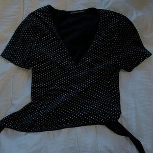 Brandy Melville Polka Dot Wrap Top